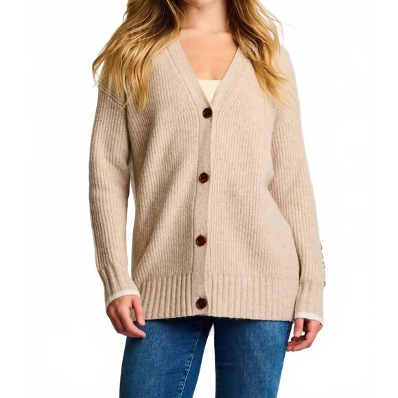 NEW LISA TODD shake it up wool blend cardigan in oatmeal